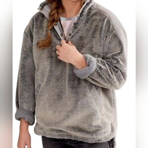 BKE Plush Pullover 1/4 Snap Mock Collar